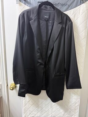 Simply Vera Vera Wang Black Satin Single-Button Blazer